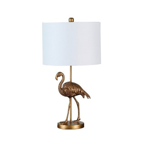26" Matte Gold Flamingo Resin Table Lamp