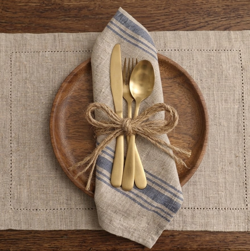 30/60-Piece Brushed Gold Stainless Steel Flatware Set